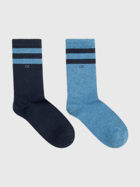 Albastru Set 2 Perechi Sosete Tip Crew  Barbati
