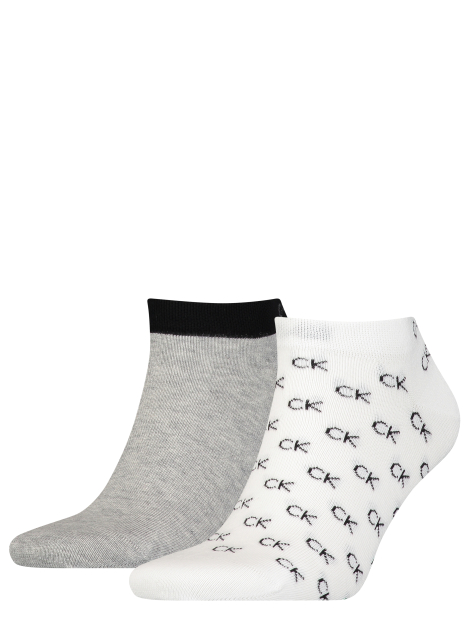 White Calvin Klein CK Logo Men's Sneaker Socks 2 pack  Men
