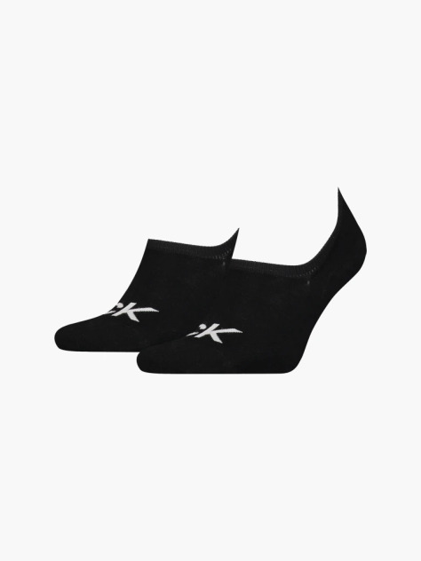 Negru Set 2 Perechi Sosete Invizibile Cu Logo  Barbati