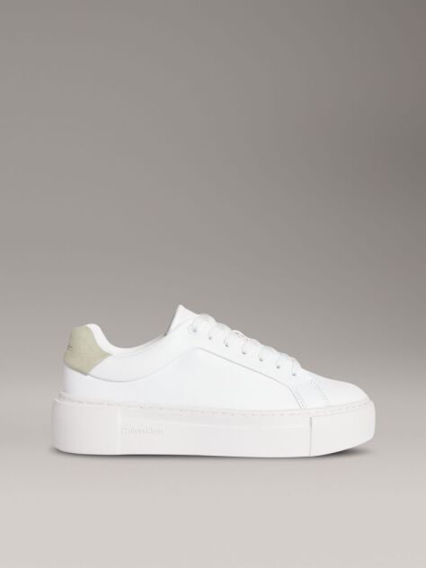 White Leather Platform trainers  Women