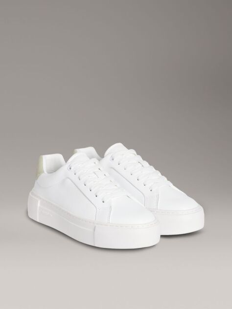 White Leather Platform trainers  Women