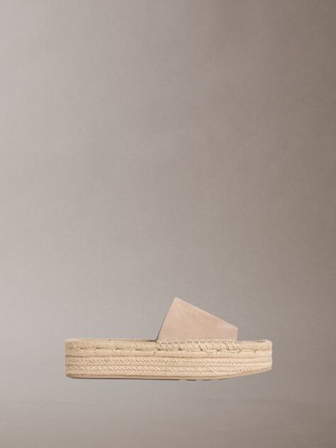 Bej Ebeth - Papuci Tip Espadrille Cu Platforma  Femei