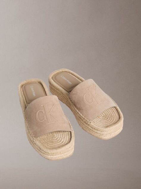 Bej Ebeth - Papuci Tip Espadrille Cu Platforma  Femei