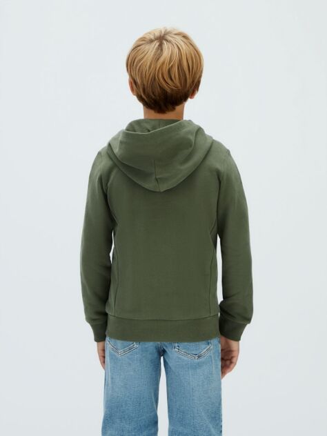 Verde Hanorac Din Material Terry Cu Fermoar  Baieti