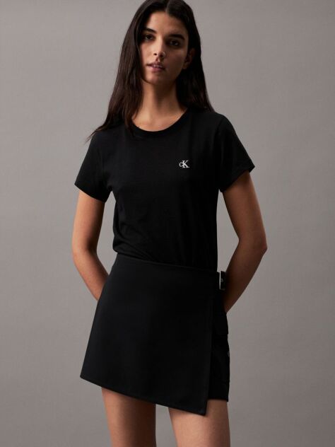 Negru Tricou Slim Din Bumbac Organic  Femei