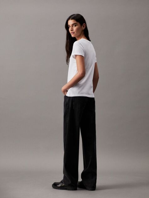Alb Tricou Slim Din Bumbac Organic  Femei