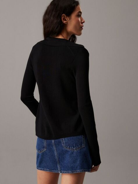 Negru Cardigan Din Tricot Elastic Cu Croiala Slim  Femei