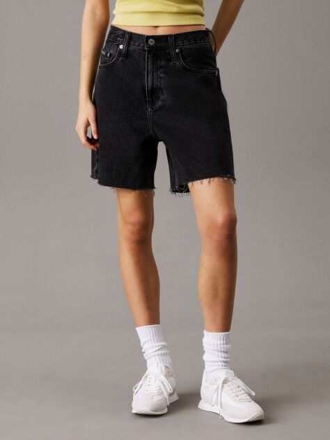 Negru Pantaloni Scurti Denim Stil Bermuda  Femei