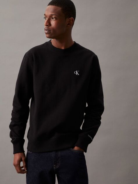 Negru Hanorac Fleece Din Amestec De Bumbac  Barbati