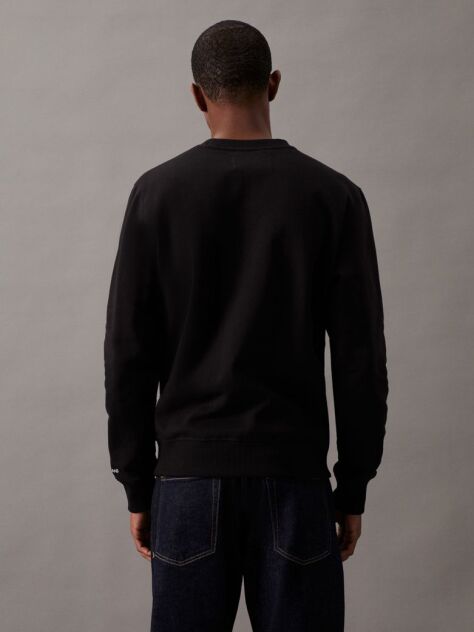 Negru Hanorac Fleece Din Amestec De Bumbac  Barbati