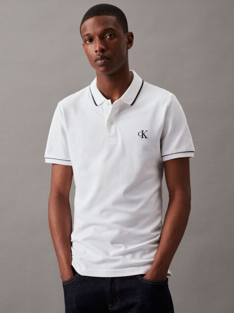 Alb Tricou Polo Slim  Barbati