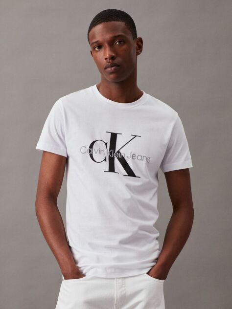 Alb Tricou Slim Cu Logo Monograma  Barbati