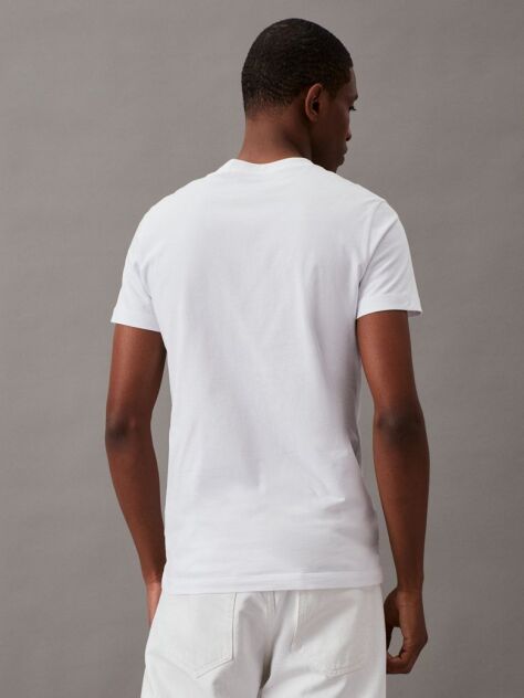 Alb Tricou Slim Cu Logo Monograma  Barbati