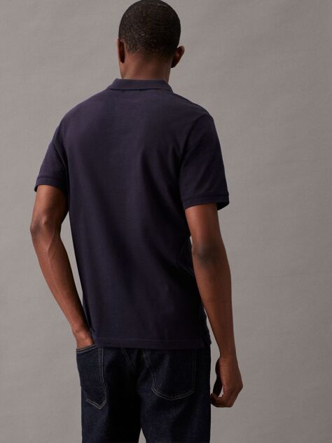 Blue Slim Stretch Pique Polo Shirt  Men
