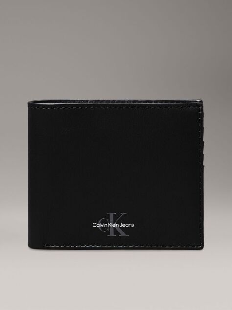 Black Leather RFID Billfold Wallet  Men
