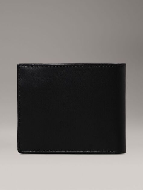 Black Leather RFID Billfold Wallet  Men