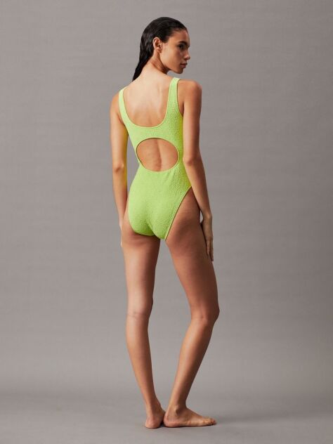 Verde Costum De Baie Decupat - Textura CK Monograma  Femei