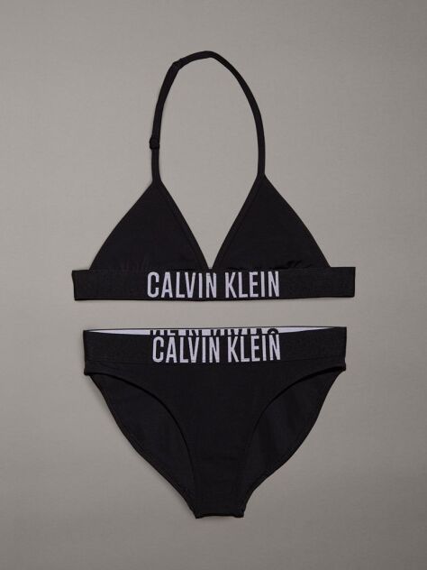 Negru Set Bikini Triunghi Pentru Fete - Intense Power  Fete
