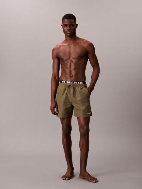 Verde Pantaloni Scurti De Baie Cu Elastic Dublu La Talie - Intense Power  Barbati