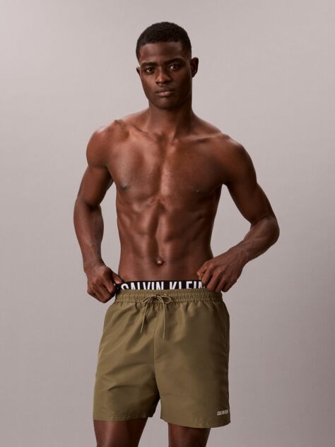 Verde Pantaloni Scurti De Baie Cu Elastic Dublu La Talie - Intense Power  Barbati