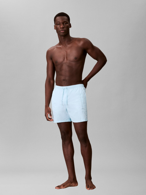 Albastru Pantaloni Scurti De Baie Medii Cu Snur - CK Tech  Barbati