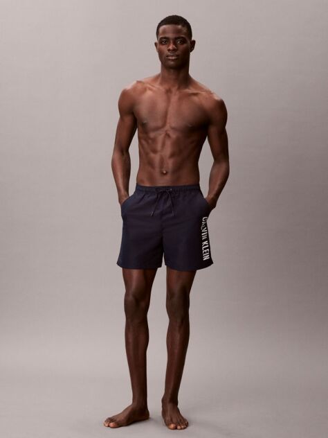 Negru Pantaloni Scurti De Baie Medii Cu Snur - Intense Power  Barbati