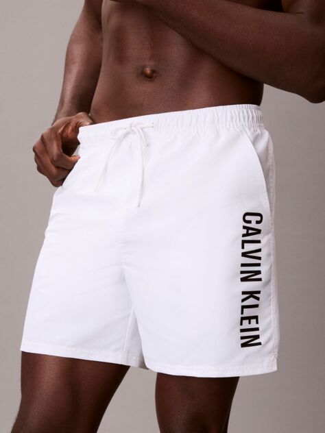 Alb Pantaloni Scurti De Baie Medii Cu Snur - Intense Power  Barbati