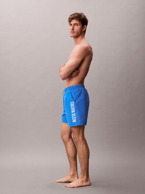 Albastru Pantaloni Scurti De Baie Medii Cu Snur - Intense Power  Barbati