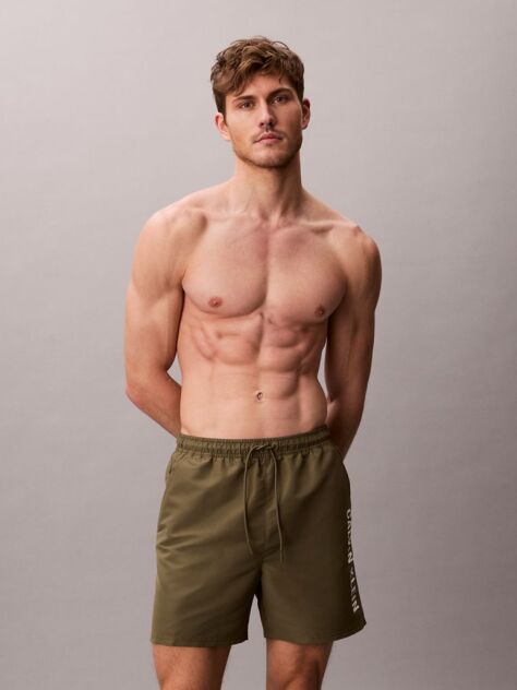Verde Pantaloni Scurti De Baie Medii Cu Snur - Intense Power  Barbati