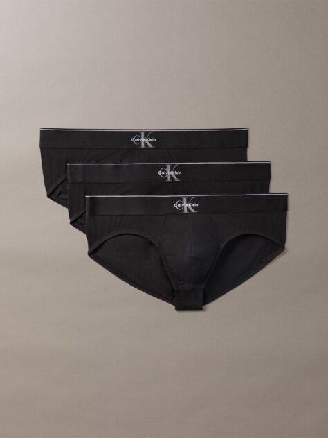 Negru Chiloti Din Bumbac Elastic Cu Monograma Grafica  Barbati