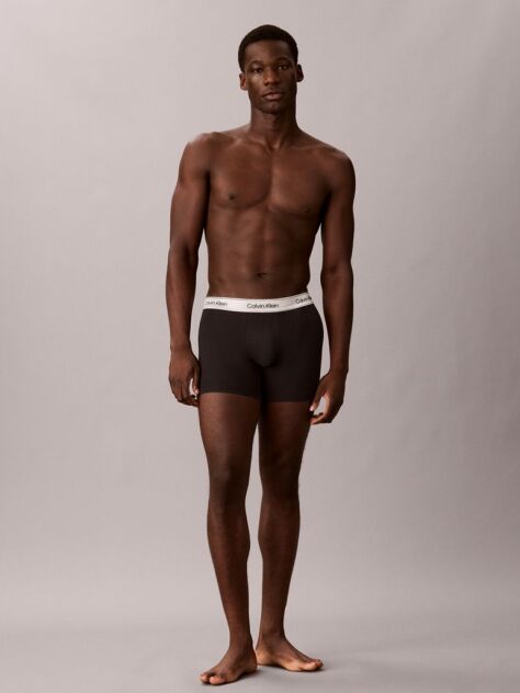Negru Set 3 Boxeri Lungi - Icon Cotton Stretch  Barbati