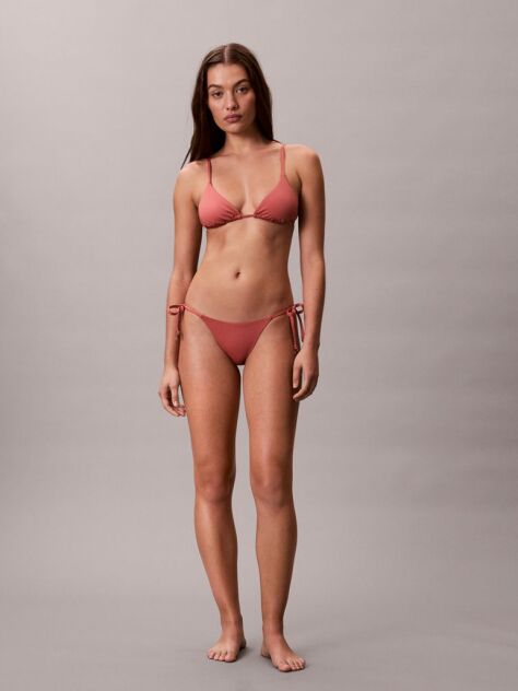 Rosu Slip De Baie Cu Snururi Laterale - CK Essentials  Femei