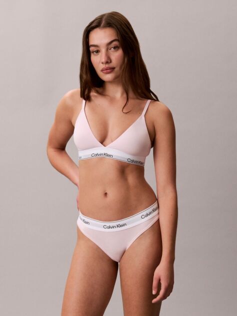 Pink Lightly Lined Triangle Bralette - Icon Cotton Modal  Women