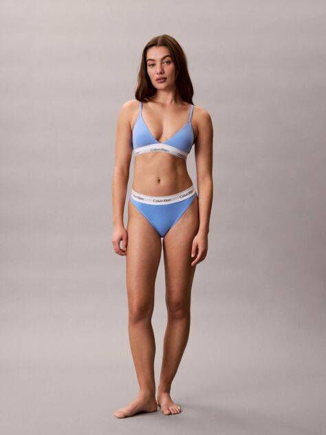 Albastru Sutien Bralette Triunghi Usor Captusit - Icon Cotton Modal  Femei