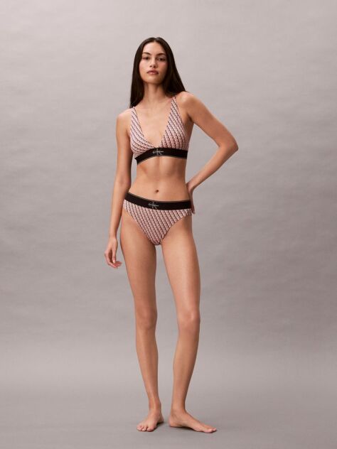 Roz Sutien Bralette Triunghi - Monograma Grafica Din Microfibra  Femei