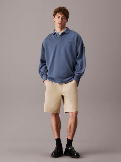 Beige Soft Twill Chino Shorts  Men
