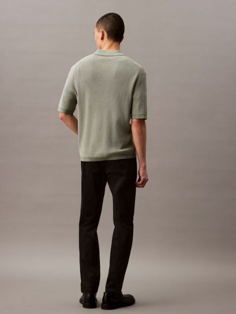 Negru Pantaloni Slim Din Bumbac Elastic  Barbati