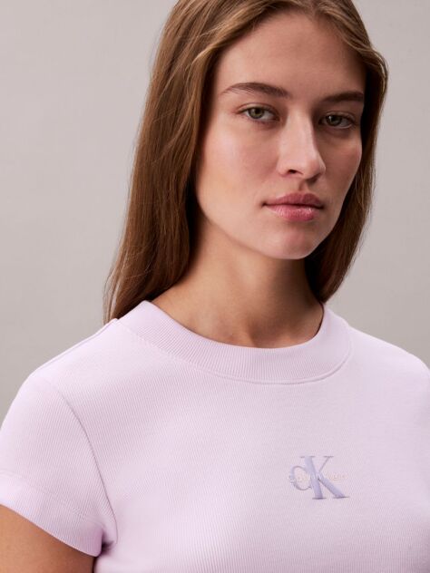 Purple Slim Cropped Monogram T-shirt  Women