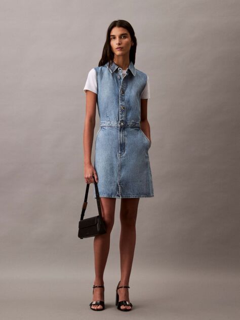 Denim Rochie Mini Denim Fara Maneci  Femei