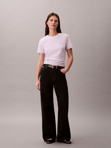 Mov Tricou Cu Monograma  Femei