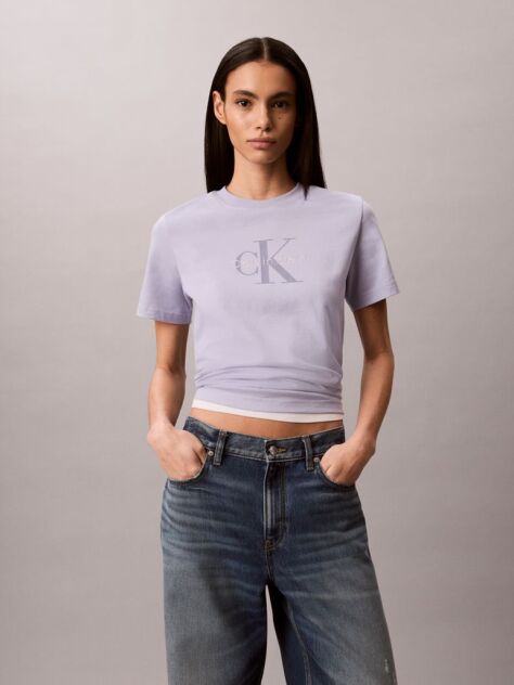 Mov Tricou Cu Logo Monograma  Femei
