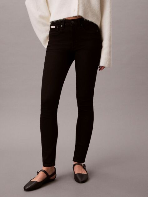 Negru Blugi Skinny Cu Talie Medie  Femei