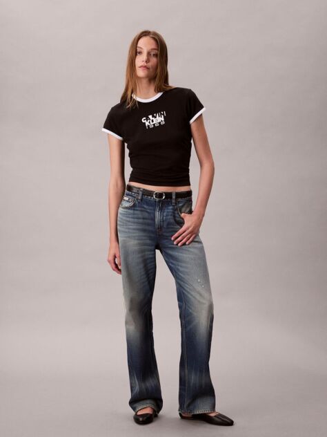Negru Tricou Cu Grafic Logo 1968  Femei
