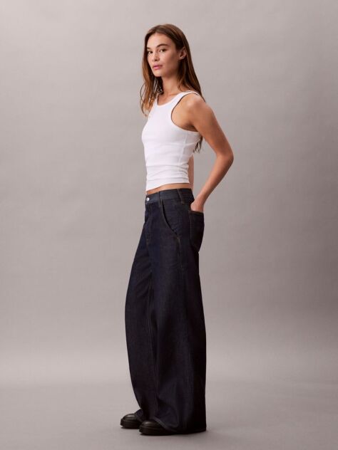 Denim Blugi Relaxati Cu Talie Ultra Inalta  Femei