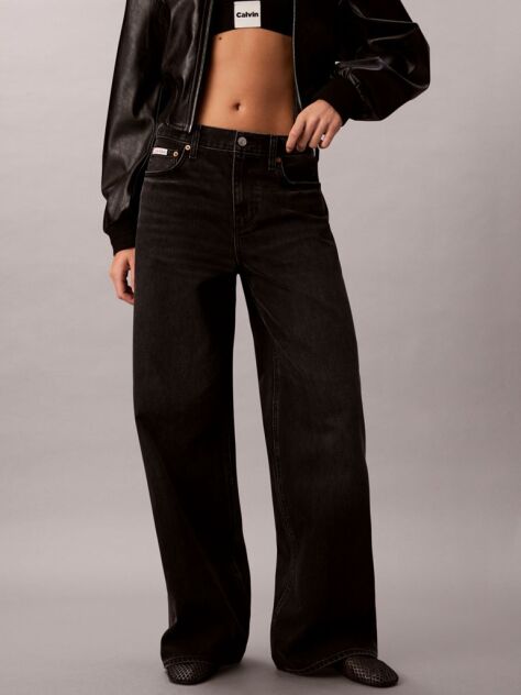 Negru Blugi Cu Croiala Wide Leg  Femei