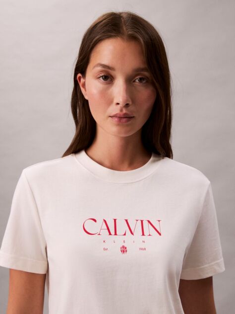 Alb Tricou Slim Cu Logo Grafic  Femei