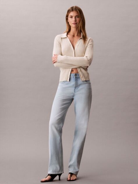 Denim Blugi Drepti Cu Talie Inalta  Femei