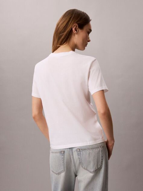 Alb Tricou Cu Guler Rotund Cu Logo Monogram  Femei