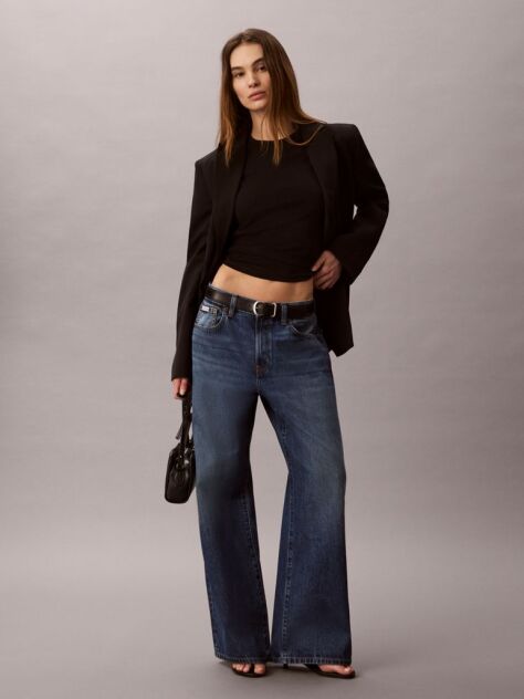 Denim Blugi Cu Croiala Wide Leg  Femei