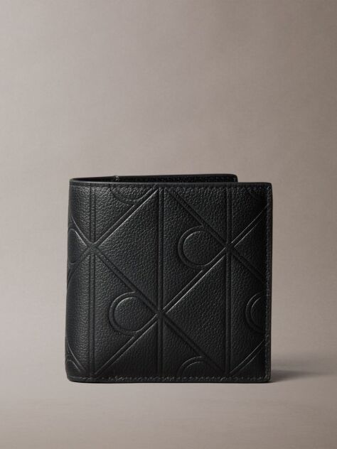 Black Full-Grain Leather RFID Trifold Wallet  Men